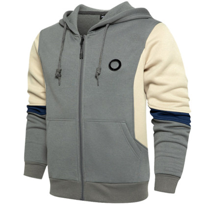 Men's Retro Colorblock Casual Hoodie Cardigan